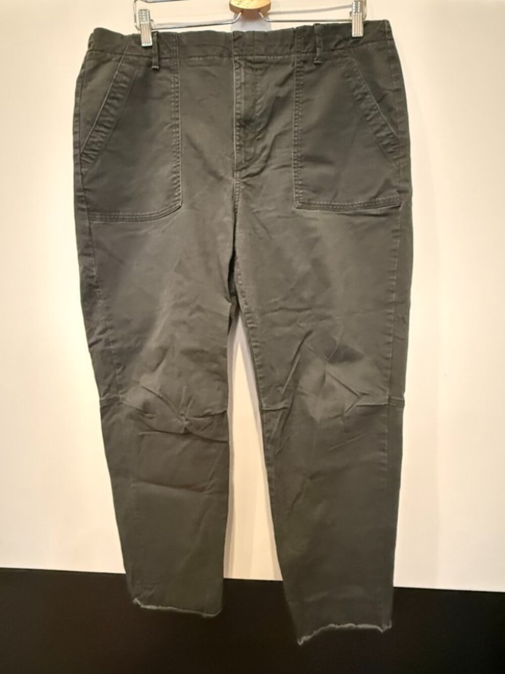 Banana Republic dark utility chinos with raw hem